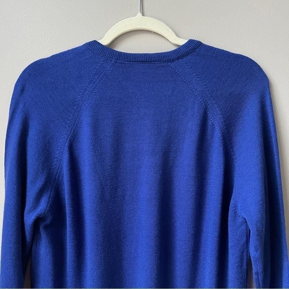 Vintage Sweater Women's L Wool Royal Blue New Deadstock Scottish Preppy Classic - Picture 7 of 12